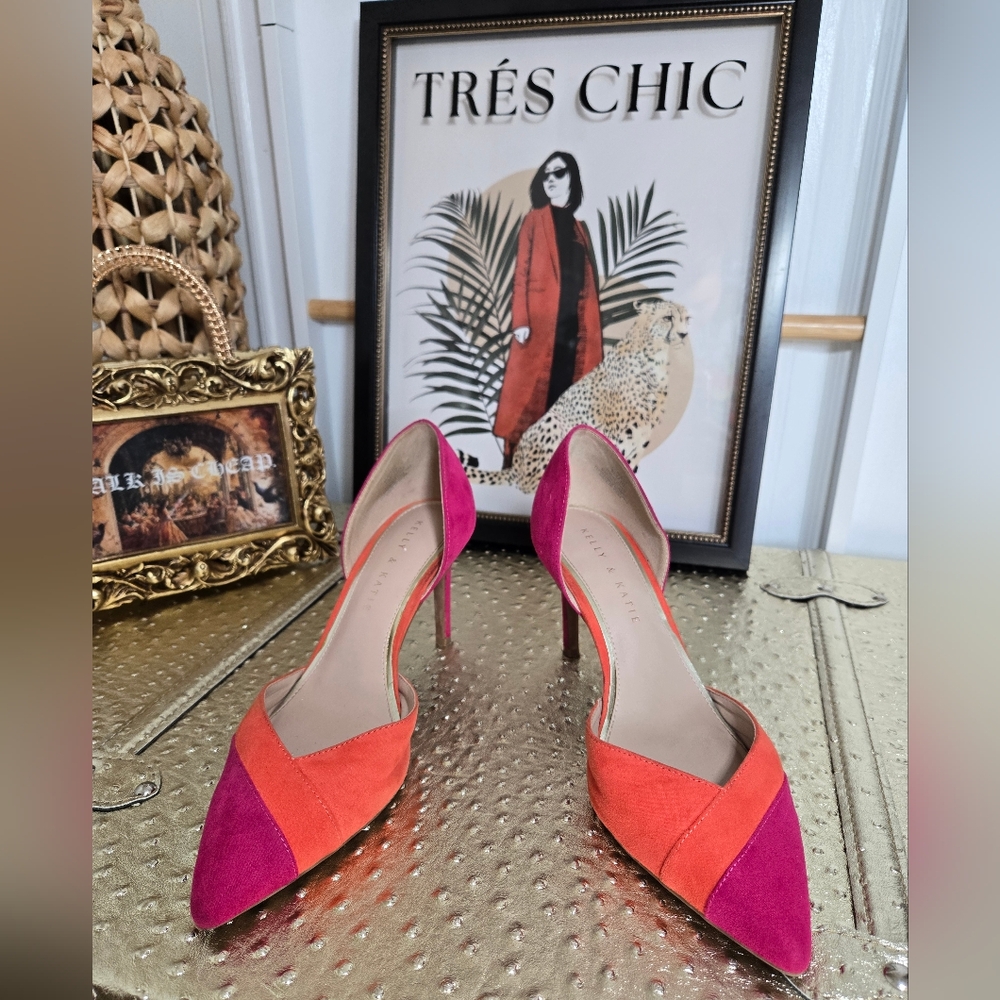 BRIGHT MAGENTA & ORANGE STILETTO HEELS 🧡💖